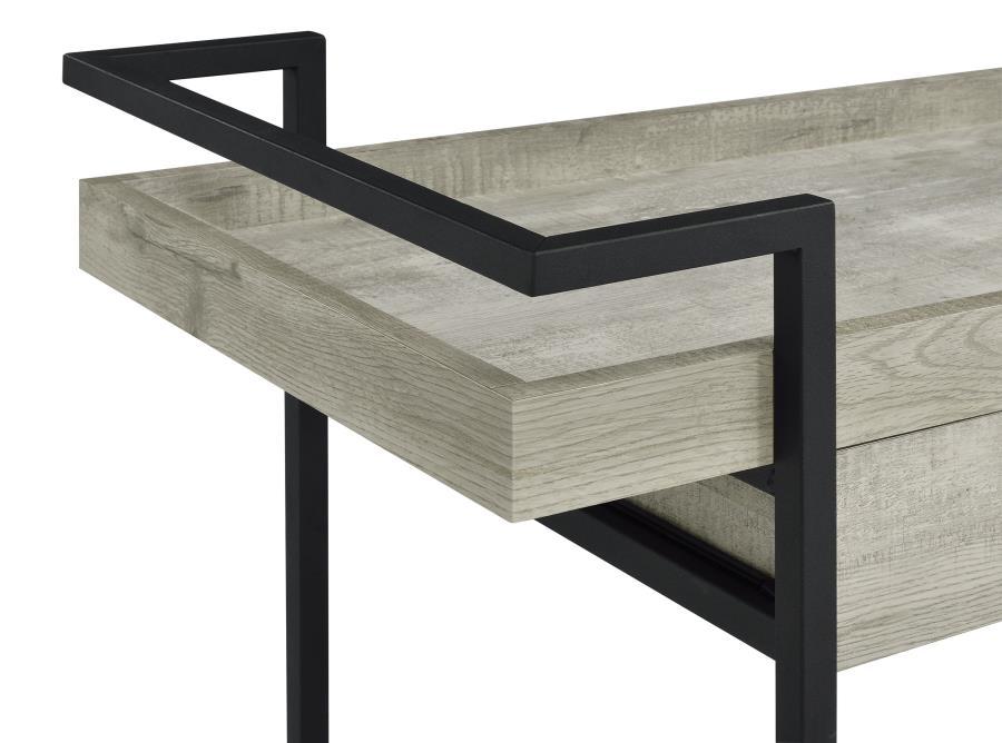 Ventura - 1 - Drawer Engineered Wood Bar Cart - Gray Driftwood Bar Cart modern furniture Contempo Furniture