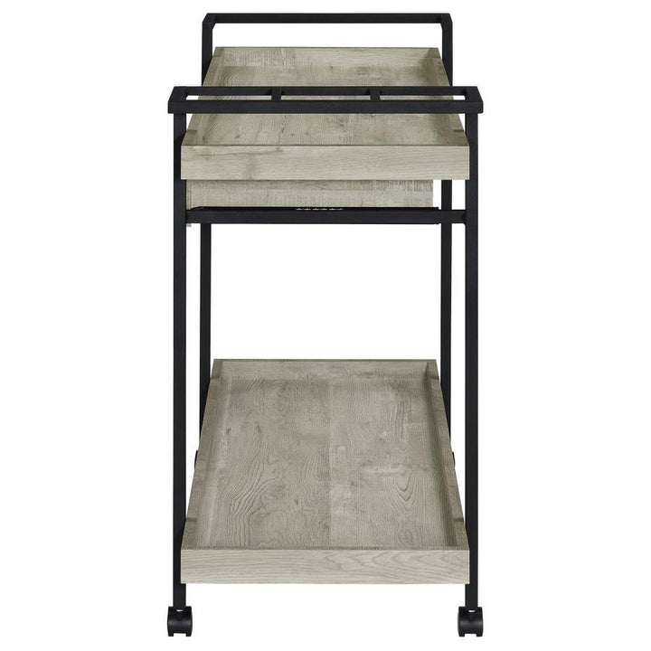 Ventura - 1 - Drawer Engineered Wood Bar Cart - Gray Driftwood Bar Cart modern furniture Contempo Furniture