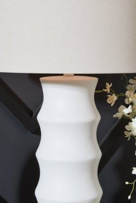 Veraleigh Table Lamp - White Table Lamp modern furniture Contempo Furniture