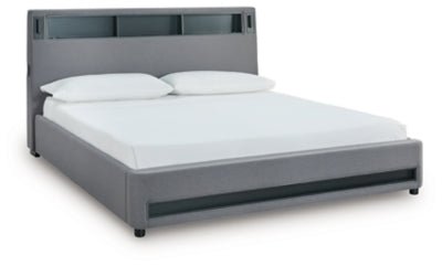 Verishaw King Upholstered Bed - Gray Upholstered Bed modern furniture Contempo Furniture