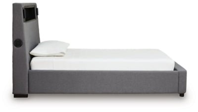Verishaw Twin Upholstered Bed - Gray Upholstered Bed modern furniture Contempo Furniture