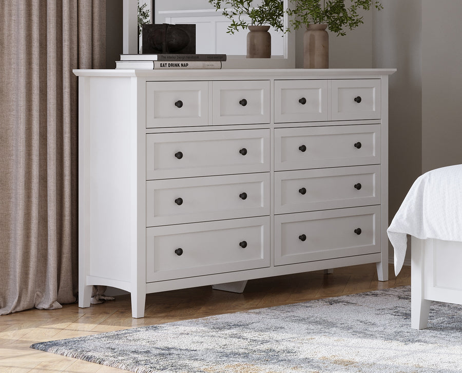 Modus Furniture PNRA82A Grace Eight Drawer Dresser in Snowfall White (2024)