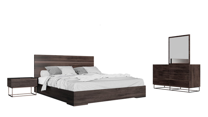 Benzon Italian Modern Dark Rovere Bed