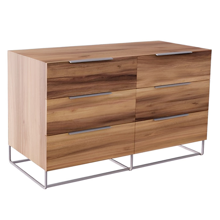 Valhalla + Lorenzo - Modern White Fabric + Light Oak 4-Piece Bedroom Set
