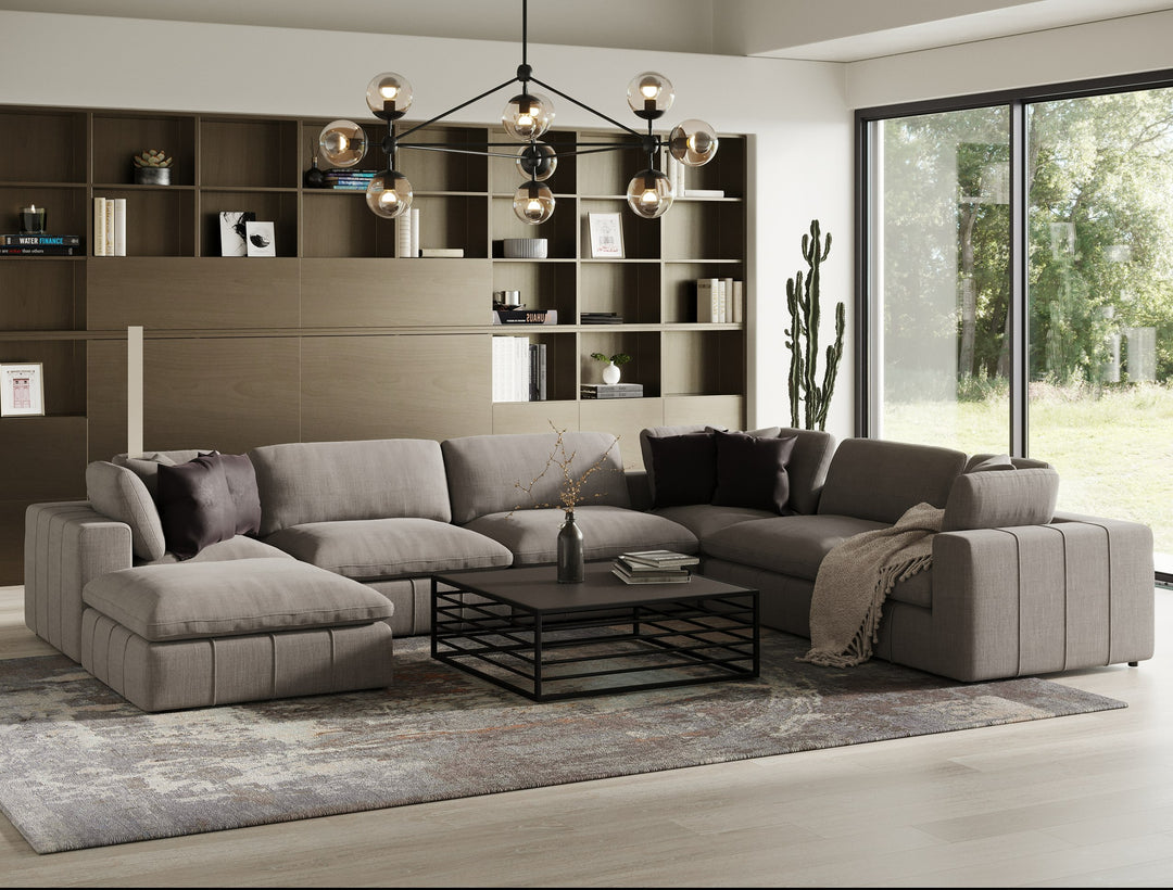 Vicki - Modern Grey Fabric Ottoman