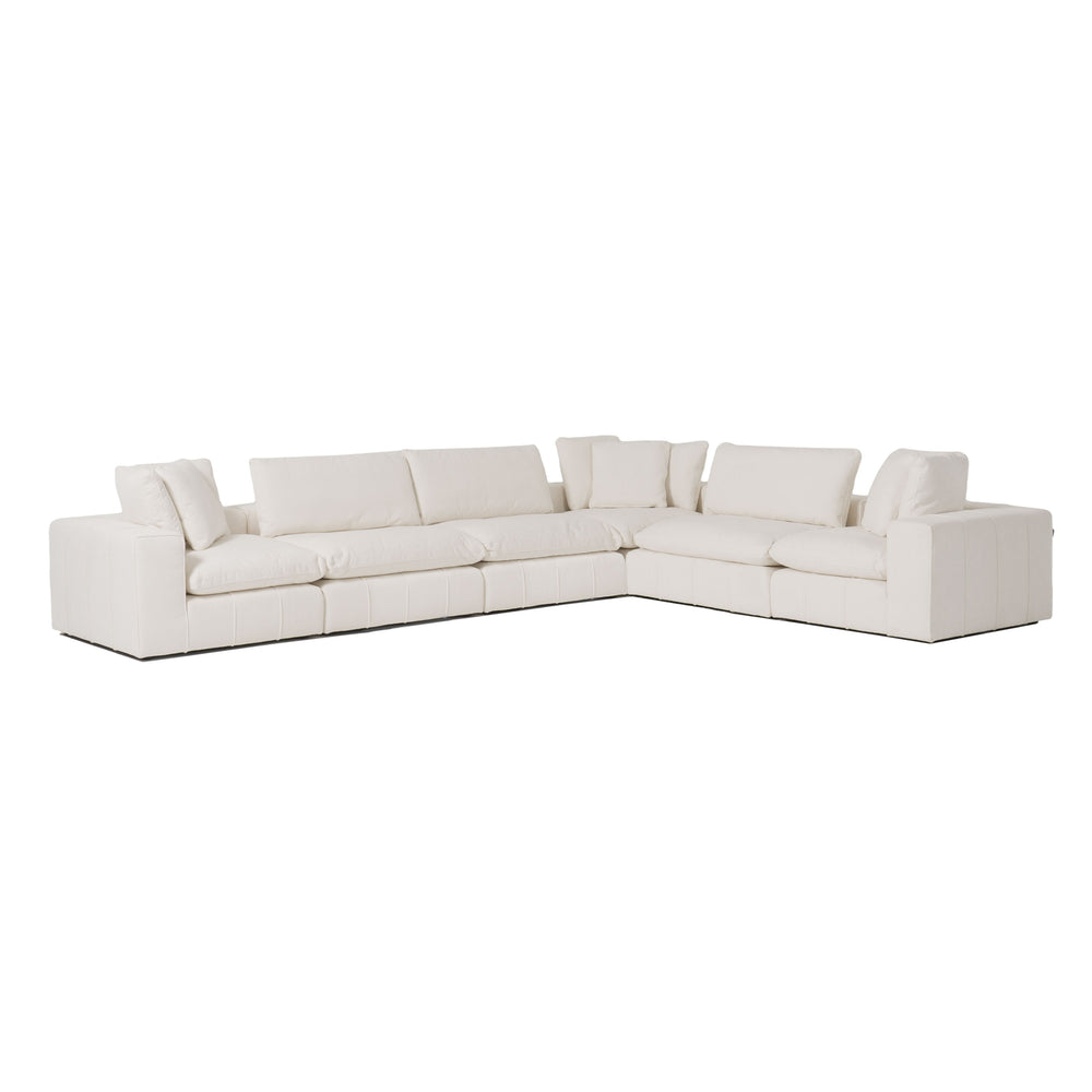 Vicki - Modern Off-White Fabric Modular Armless Seat