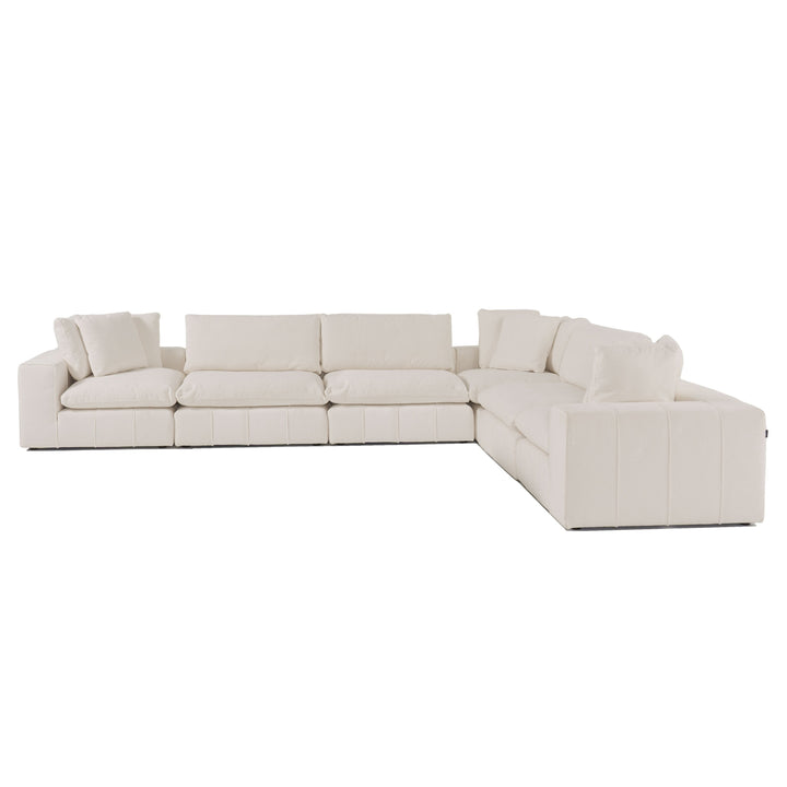 Vicki - Modern Off-White Fabric Modular Armless Seat