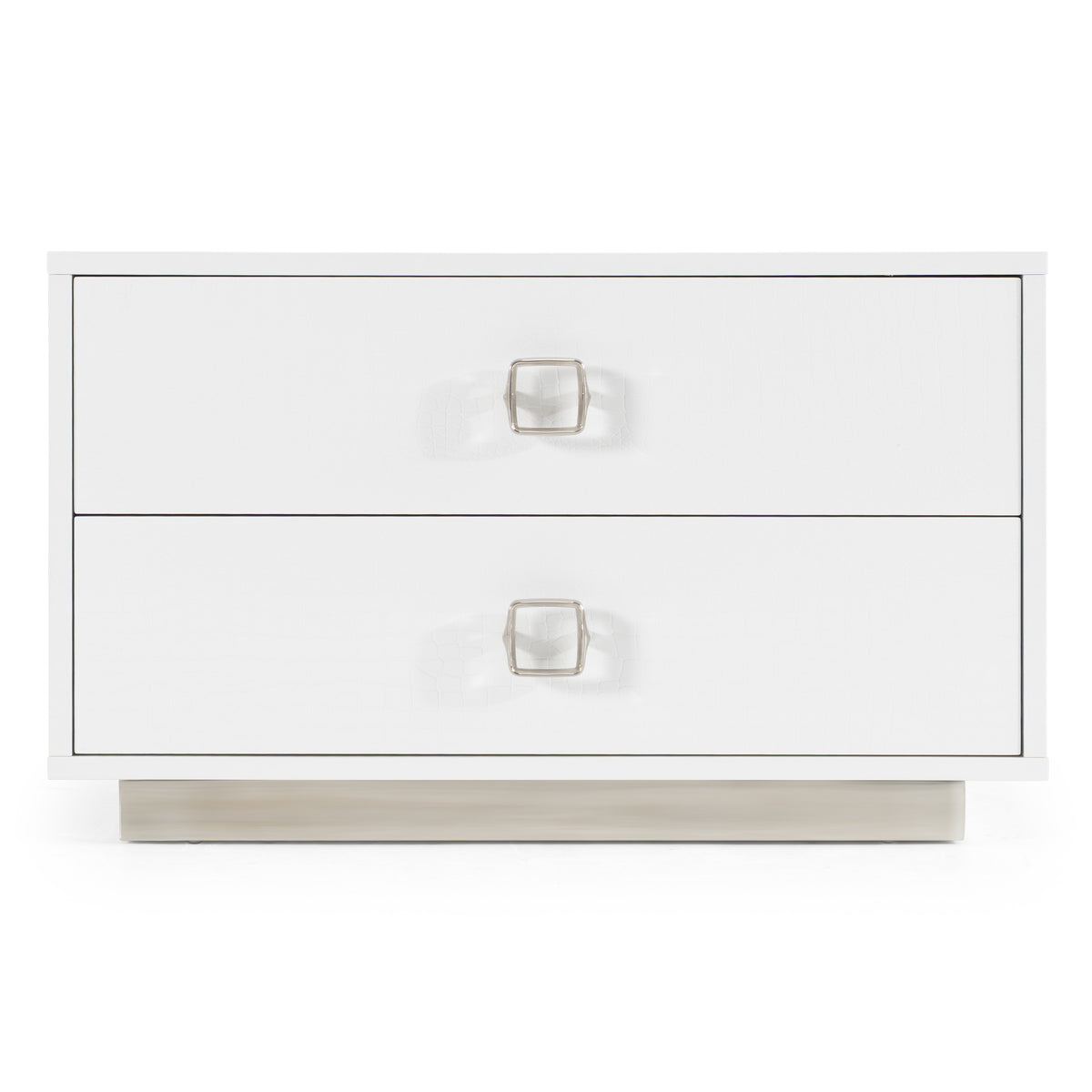 Victoria Modern White Crocodile Nightstand