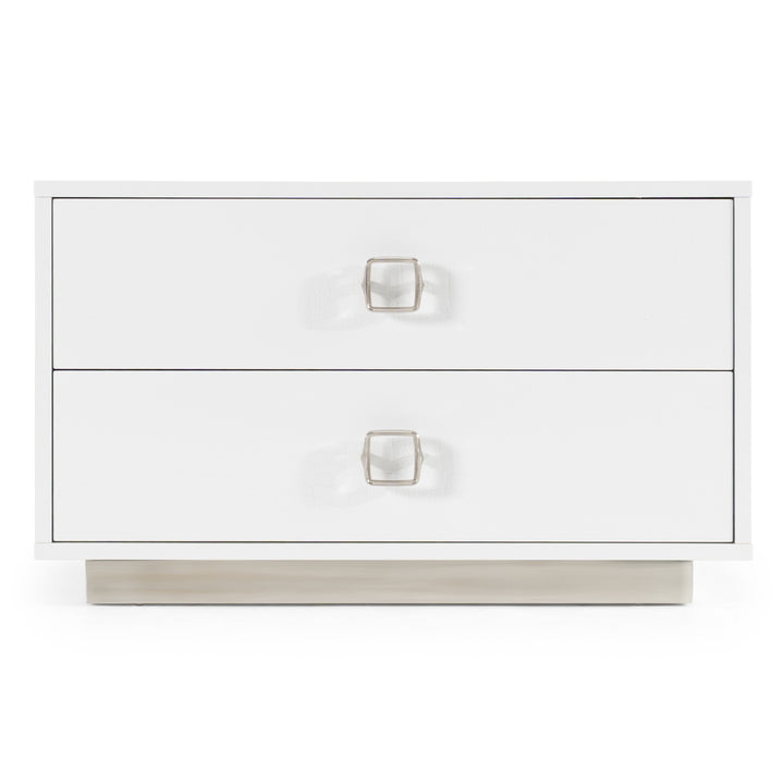 Victoria Modern White Crocodile Nightstand