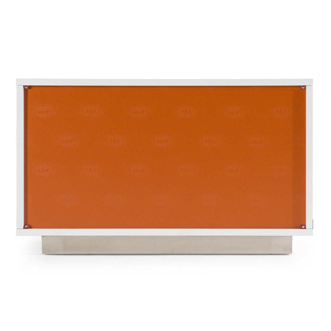 Victoria Modern White Crocodile Nightstand