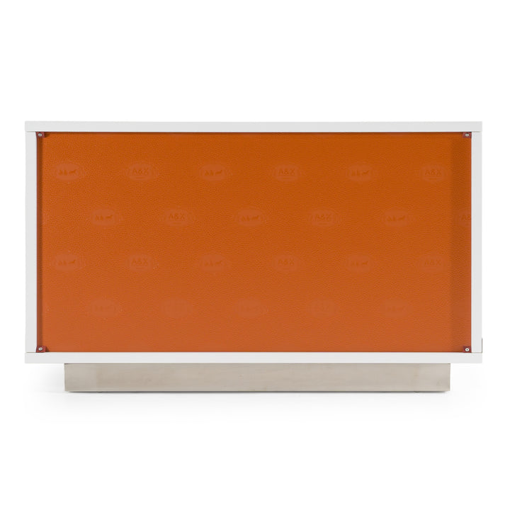 Victoria Modern White Crocodile Nightstand