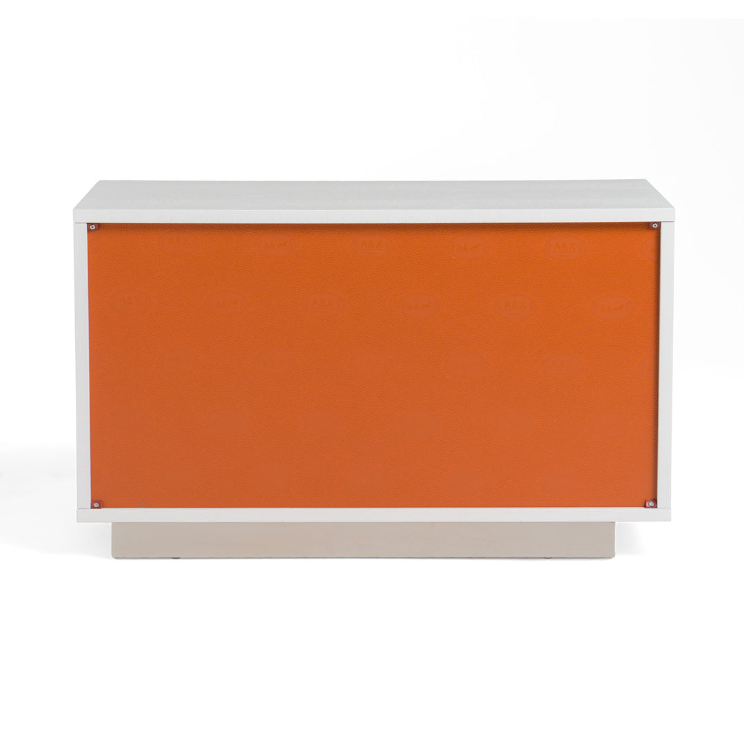 Victoria Modern White Crocodile Nightstand