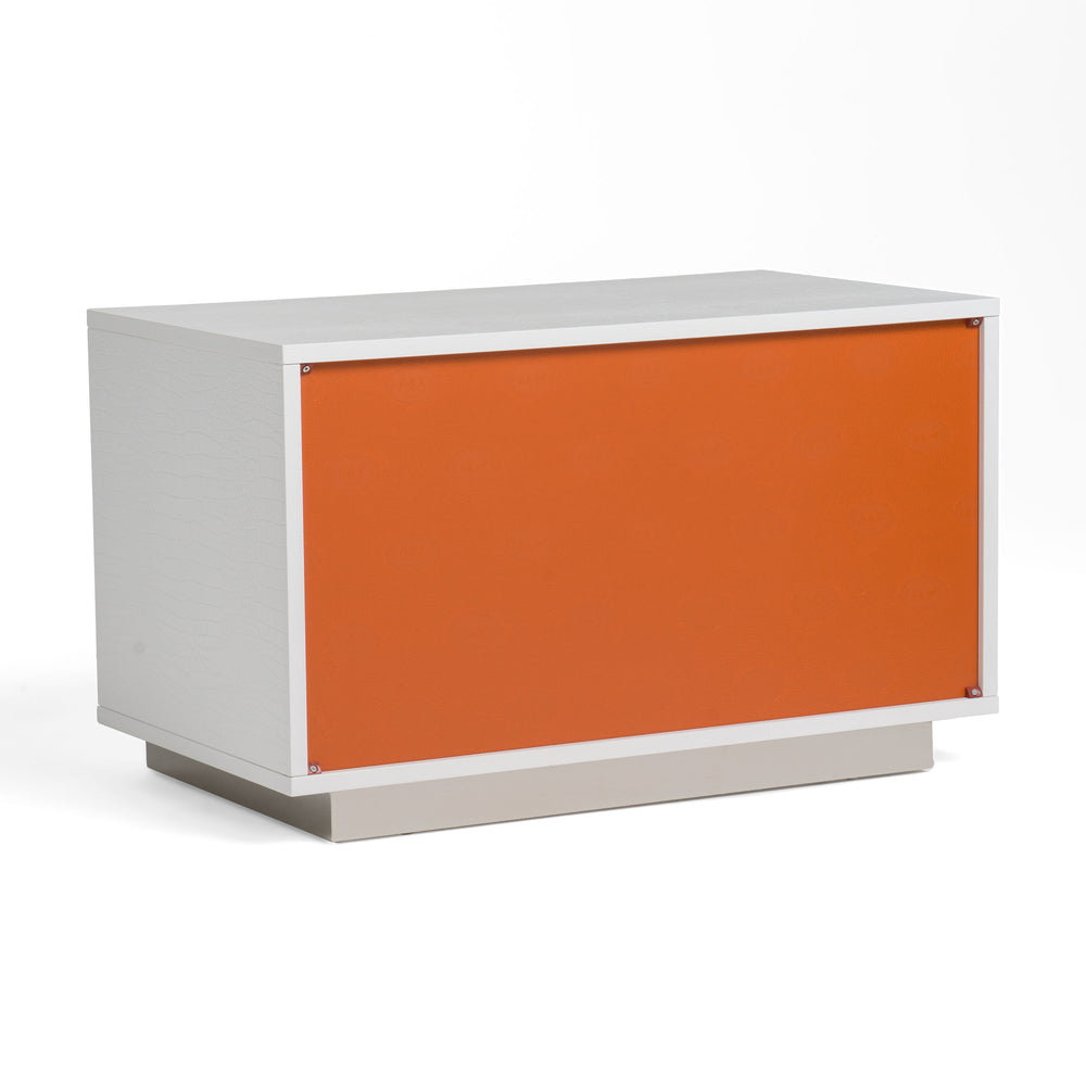 Victoria Modern White Crocodile Nightstand - View 7