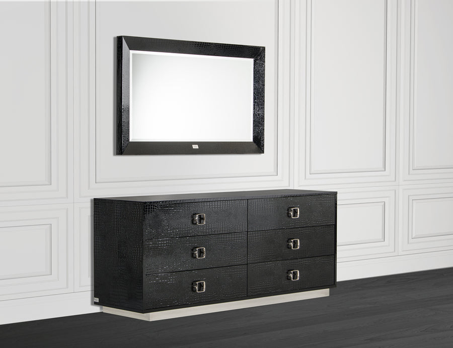 Victoria Modern Black Crocodile Dresser