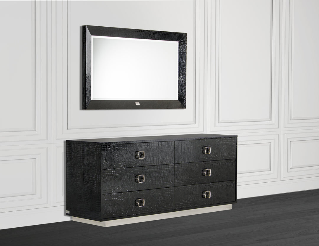 Victoria Modern Black Crocodile Dresser