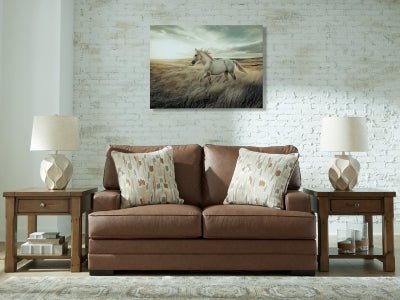 VillaCourt Loveseat - Light Brown Stationary Loveseat modern furniture Contempo Furniture