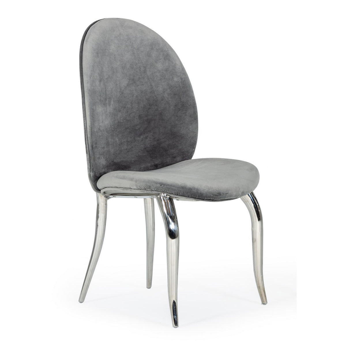 Vince - Glam Grey Velvet Dining Chair Set of 2