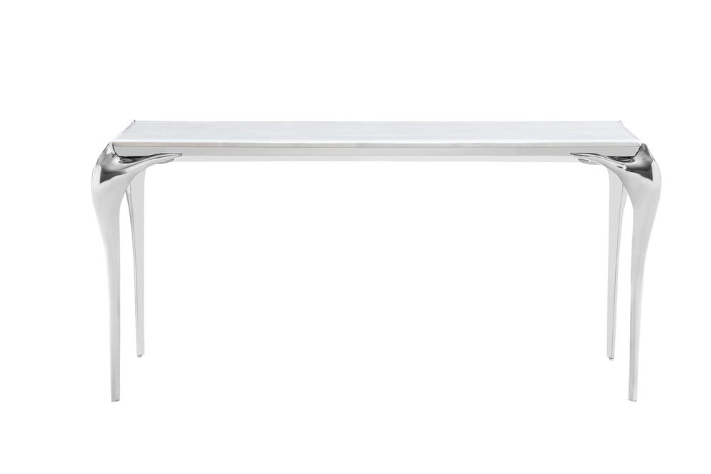 Vince - Faux Marble & Stainless Steel Console Table