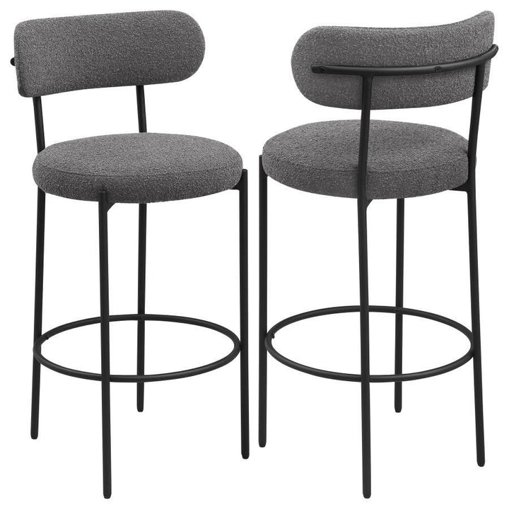 Viola - Boucle Upholstered Bar Chair (Set of 2) - Gray Stool Set modern furniture Contempo Furniture