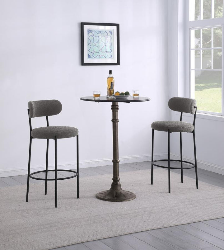 Viola - Boucle Upholstered Bar Chair (Set of 2) - Gray Stool Set modern furniture Contempo Furniture