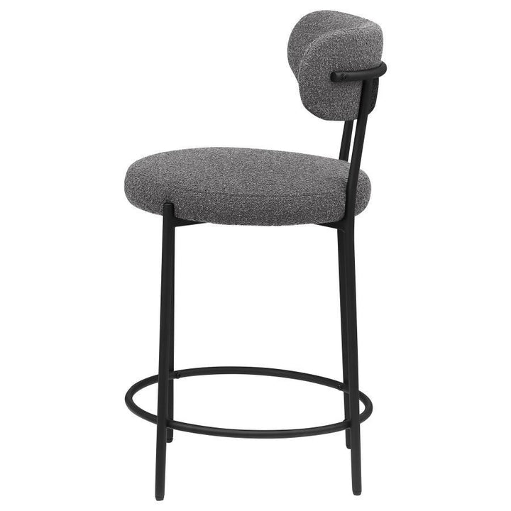 Viola - Boucle Upholstered Counter Chair (Set of 2) - Gray Stool Set modern furniture Contempo Furniture