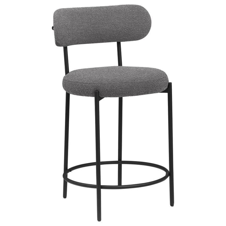 Viola - Boucle Upholstered Counter Chair (Set of 2) - Gray Stool Set modern furniture Contempo Furniture