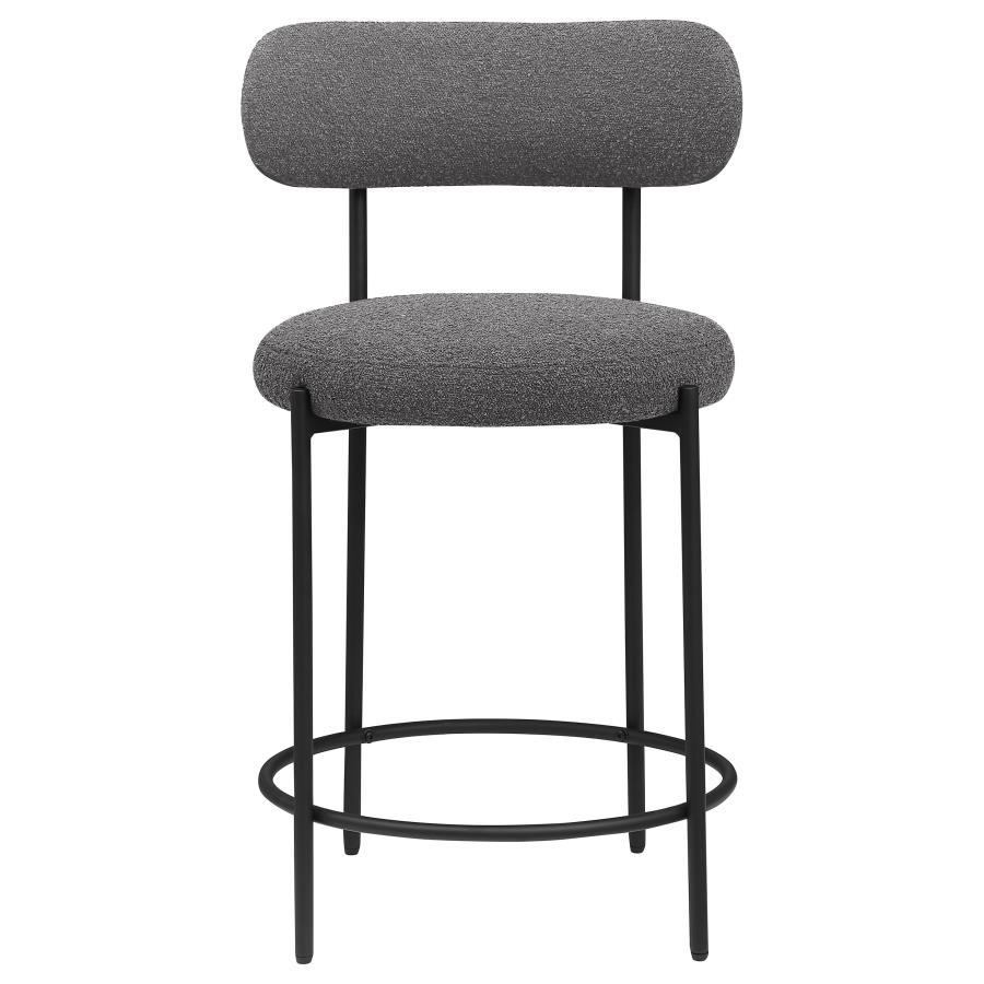 Viola - Boucle Upholstered Counter Chair (Set of 2) - Gray Stool Set modern furniture Contempo Furniture