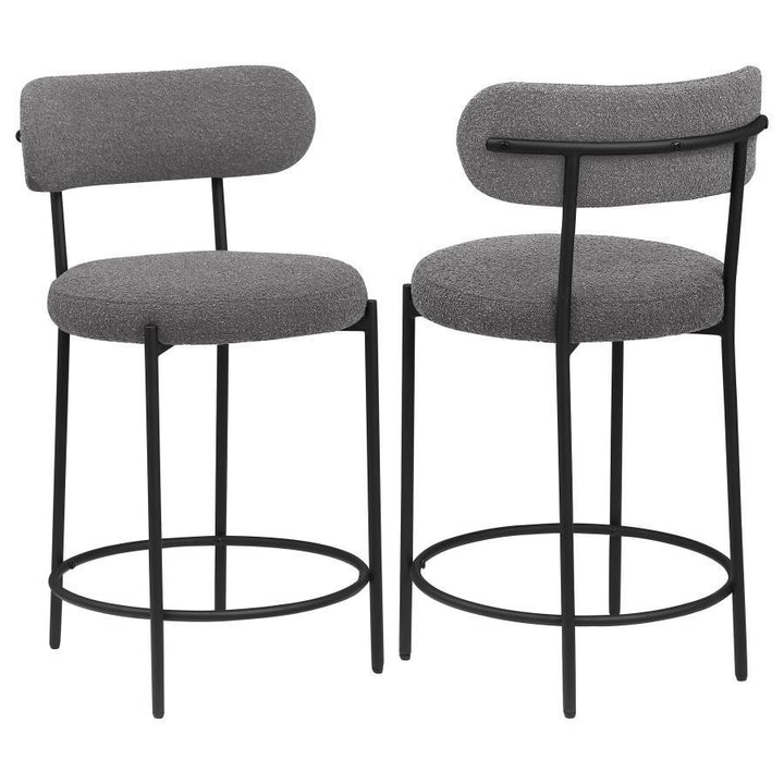 Viola - Boucle Upholstered Counter Chair (Set of 2) - Gray Stool Set modern furniture Contempo Furniture