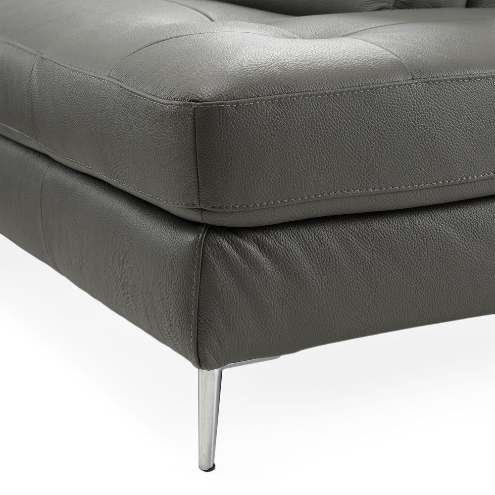 Viola - Italian Contemporary Blue-Grey Leather Right Facing Sectional Sofa
