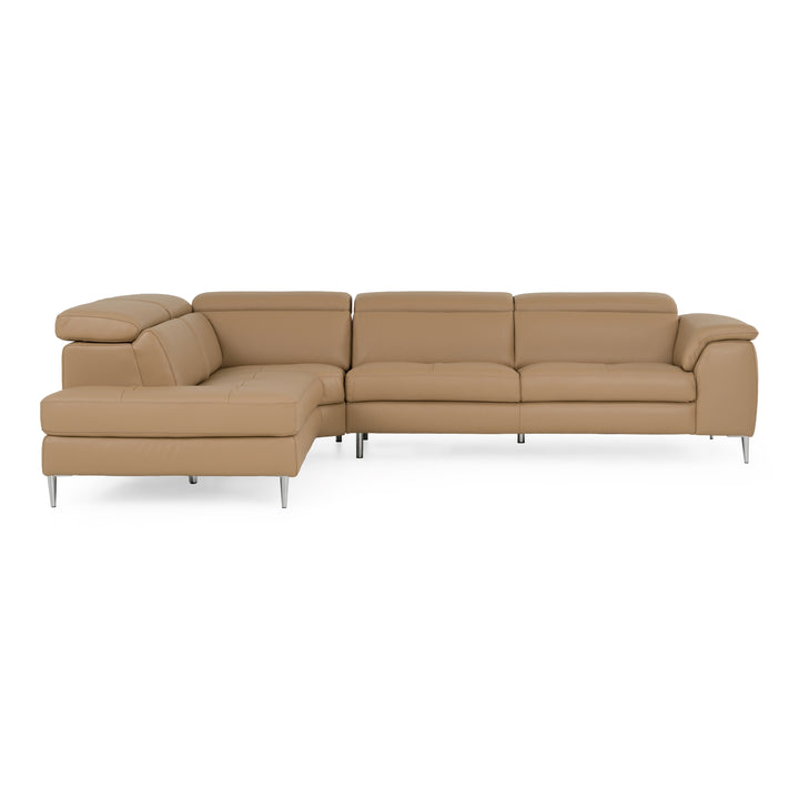 Viola - Italian Contemporary Deserto Leather Left Facing Sectional Sofa