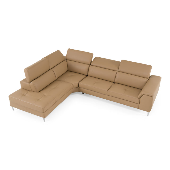 Viola - Italian Contemporary Deserto Leather Left Facing Sectional Sofa