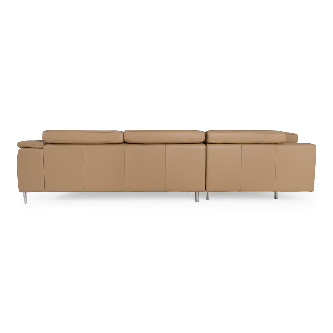 Viola - Italian Contemporary Deserto Leather Left Facing Sectional Sofa