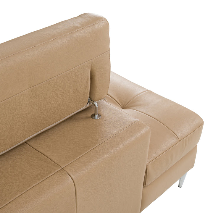 Viola - Italian Contemporary Deserto Leather Left Facing Sectional Sofa
