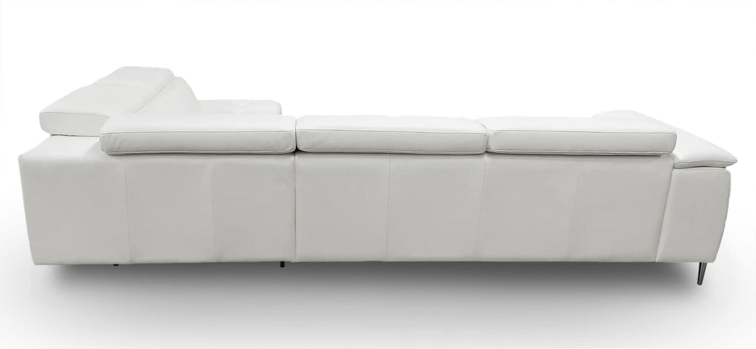 Viola - Italian Contemporary Grey Leather Right Facing Sectional Sofa