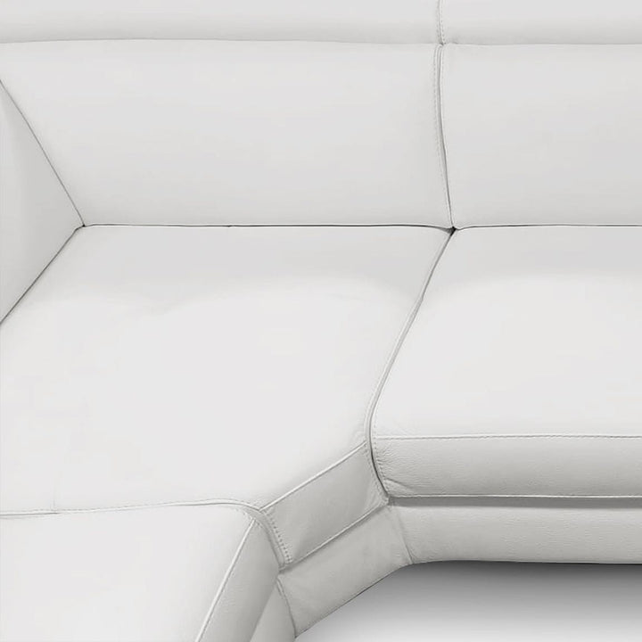 Viola - Italian Contemporary Grey Leather Right Facing Sectional Sofa