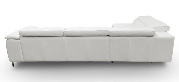 Viola - Italian Contemporary Grey Leather Left Facing Sectional Sofa