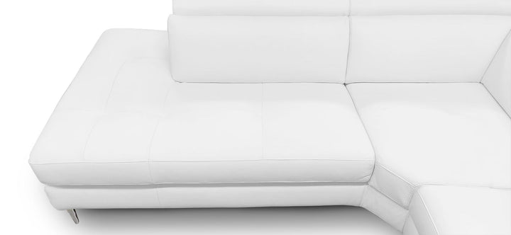 Viola - Italian Contemporary White Leather Left Facing Sectional Sofa
