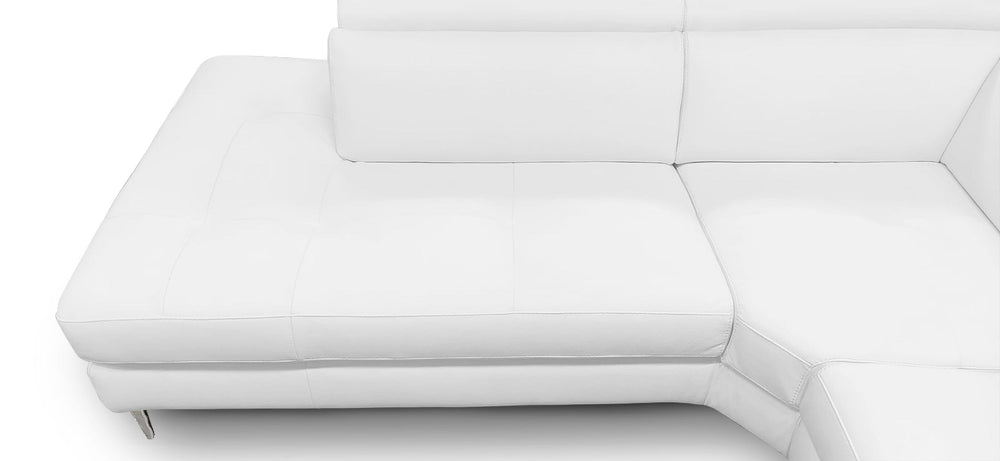 Viola - Italian Contemporary White Leather Left Facing Sectional Sofa - View 3