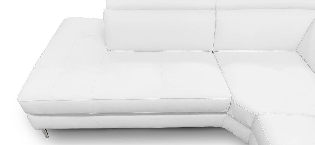 Viola - Italian Contemporary White Leather Left Facing Sectional Sofa
