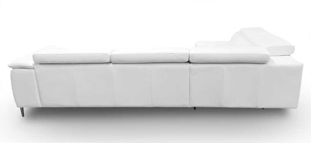 Viola - Italian Contemporary White Leather Left Facing Sectional Sofa - View 5