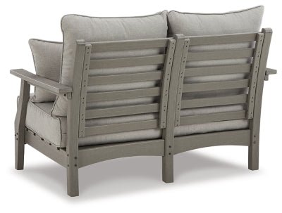 Visola Outdoor Loveseat with Cushion - Gray Loveseat modern furniture Contempo Furniture