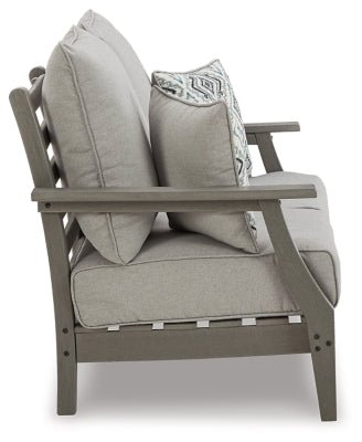 Visola Outdoor Loveseat with Cushion - Gray Loveseat modern furniture Contempo Furniture
