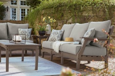 Visola Outdoor Sofa with Cushion - Gray Outdoor Seating modern furniture Contempo Furniture