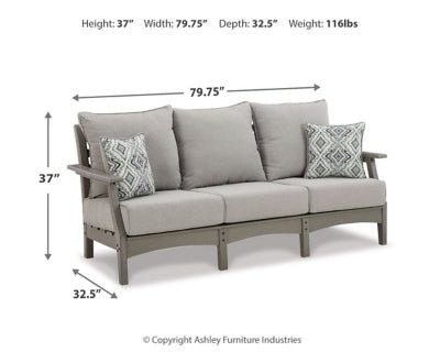 Visola Outdoor Sofa with Cushion - Gray Outdoor Seating modern furniture Contempo Furniture