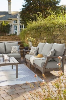 Visola Outdoor Sofa with Cushion - Gray Outdoor Seating modern furniture Contempo Furniture