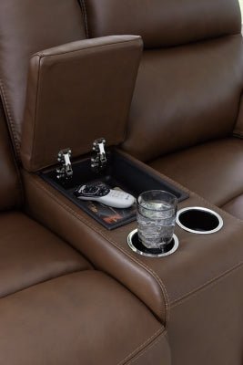 VonRyan Power Reclining Loveseat - Dark Brown Reclining Loveseat modern furniture Contempo Furniture