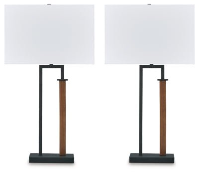 Voslen Table Lamp (Set of 2) - Black Table Lamp modern furniture Contempo Furniture