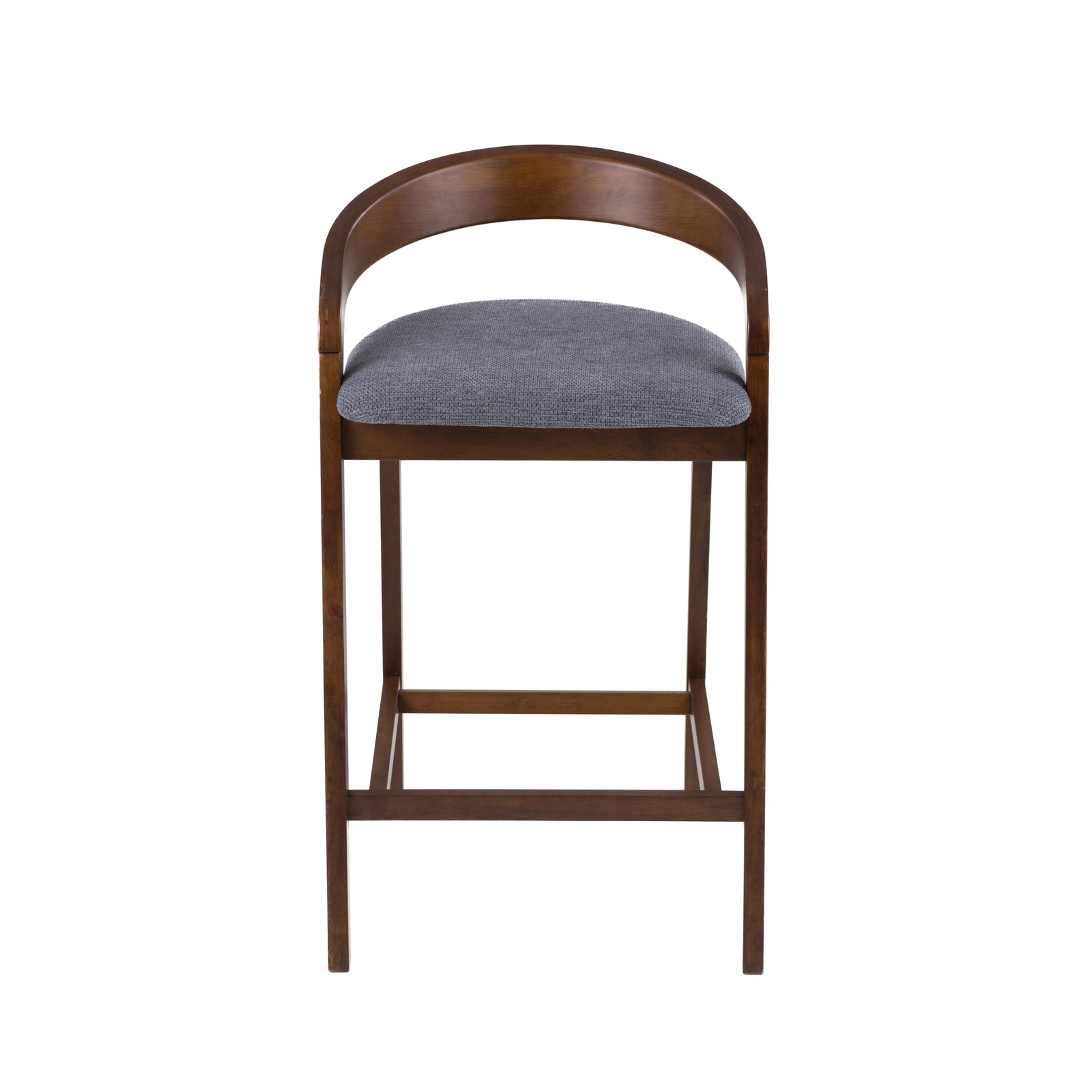 Vougler - Modern Grey Fabric  Walnut Counter Chair 