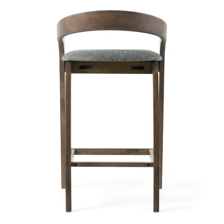 Vougler  Modern Grey Fabric + Wenge Counter Chair (Set of 2)
