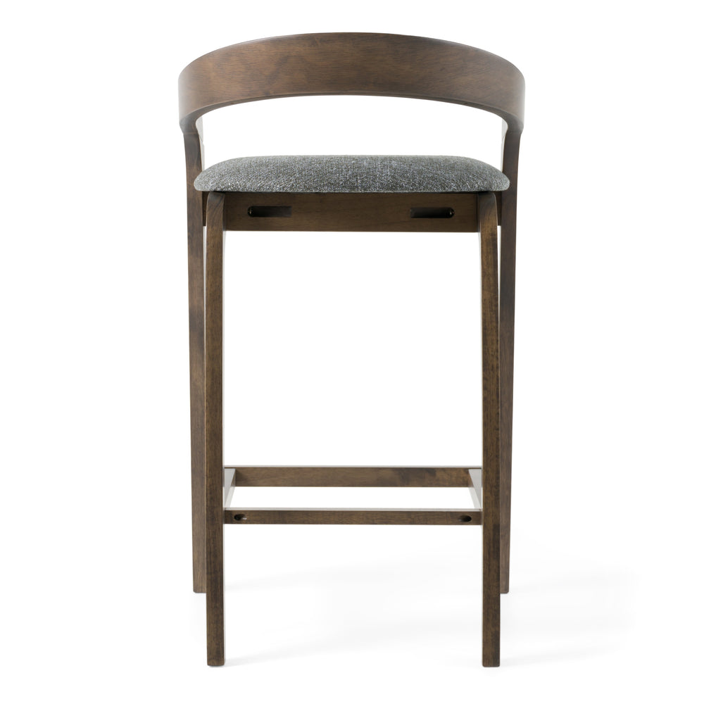 Vougler - Modern Grey Fabric + Wenge Counter Chair (Set of 2) - View 4